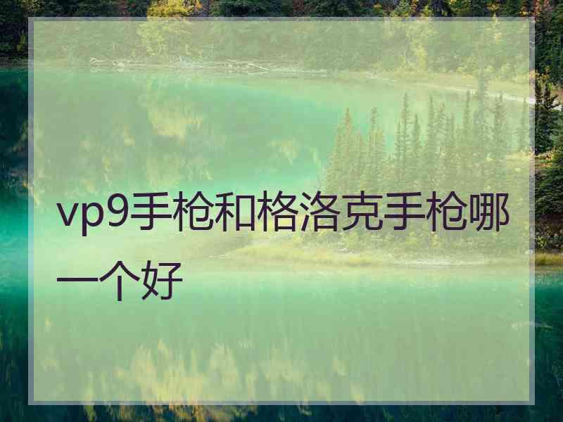 vp9手枪和格洛克手枪哪一个好