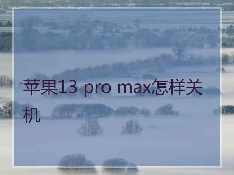 苹果13 pro max怎样关机