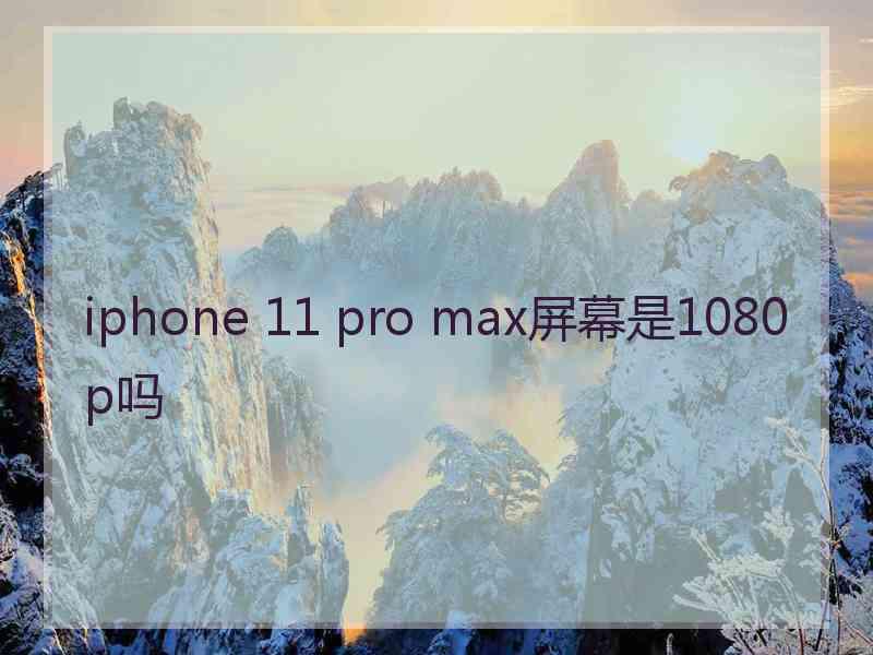 iphone 11 pro max屏幕是1080p吗