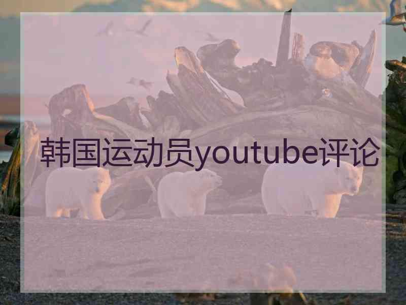 韩国运动员youtube评论